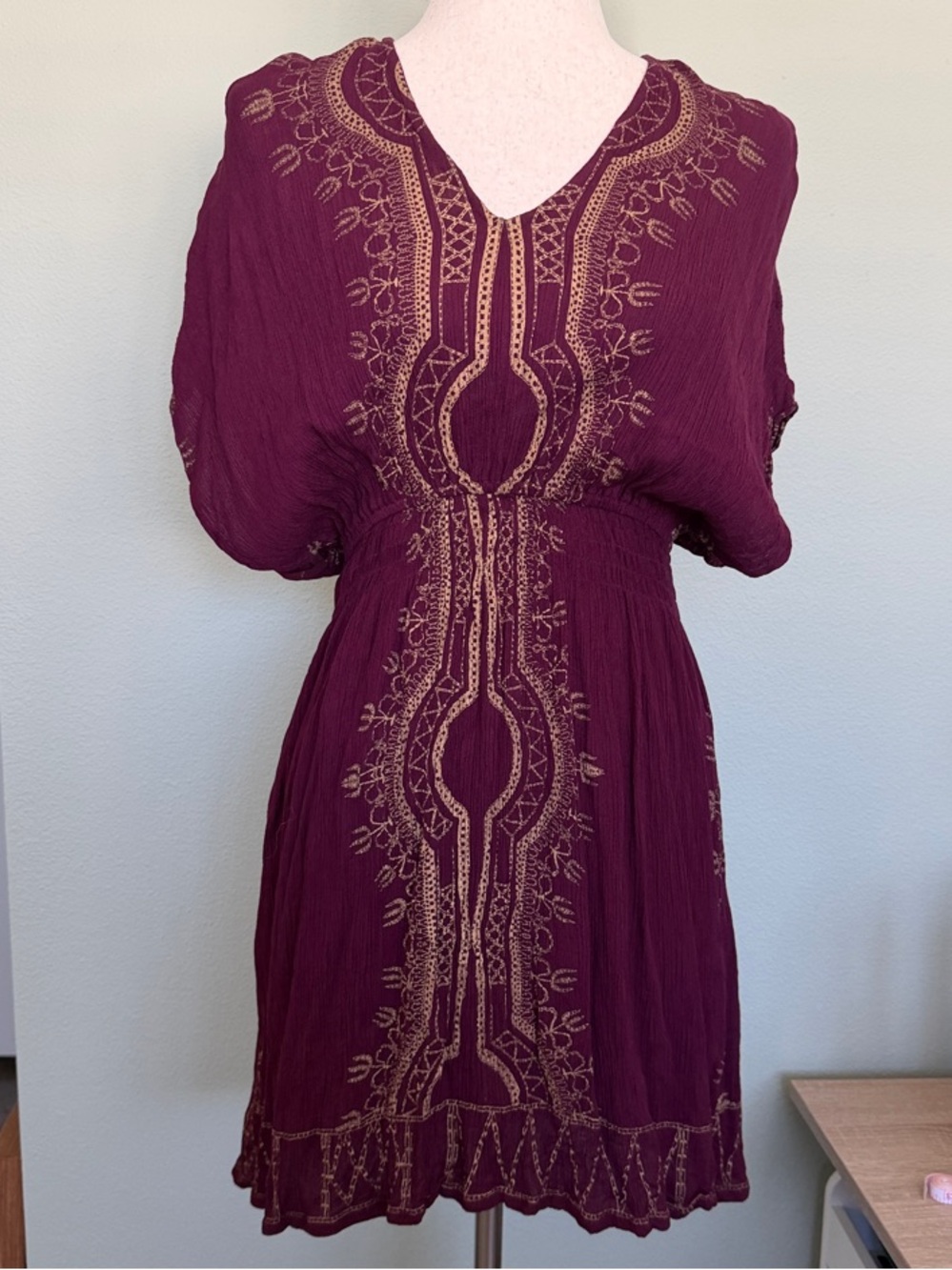 Earthbound Trading Co. Plum Embroidered Tunic